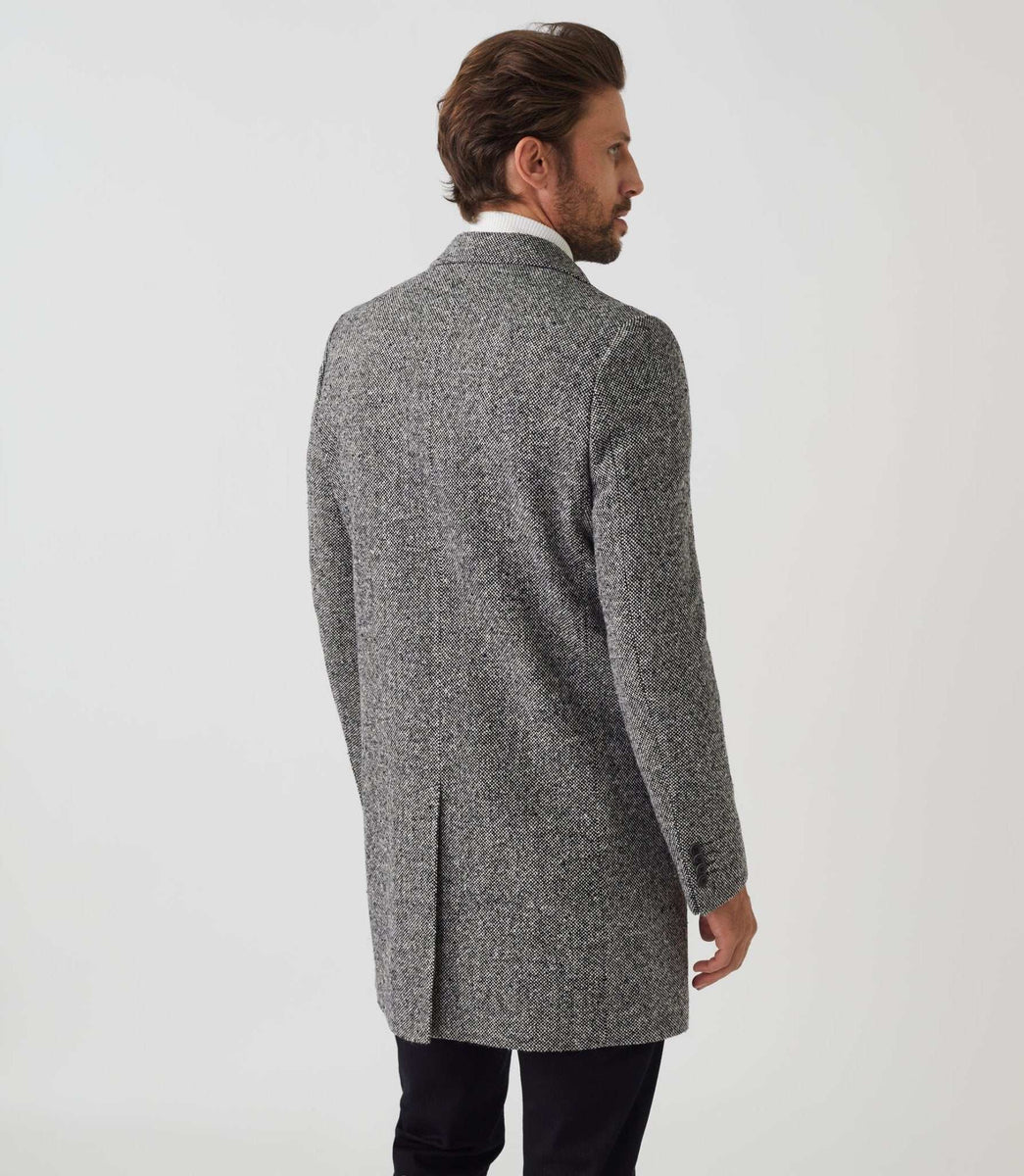 Manteau ville tweed noir