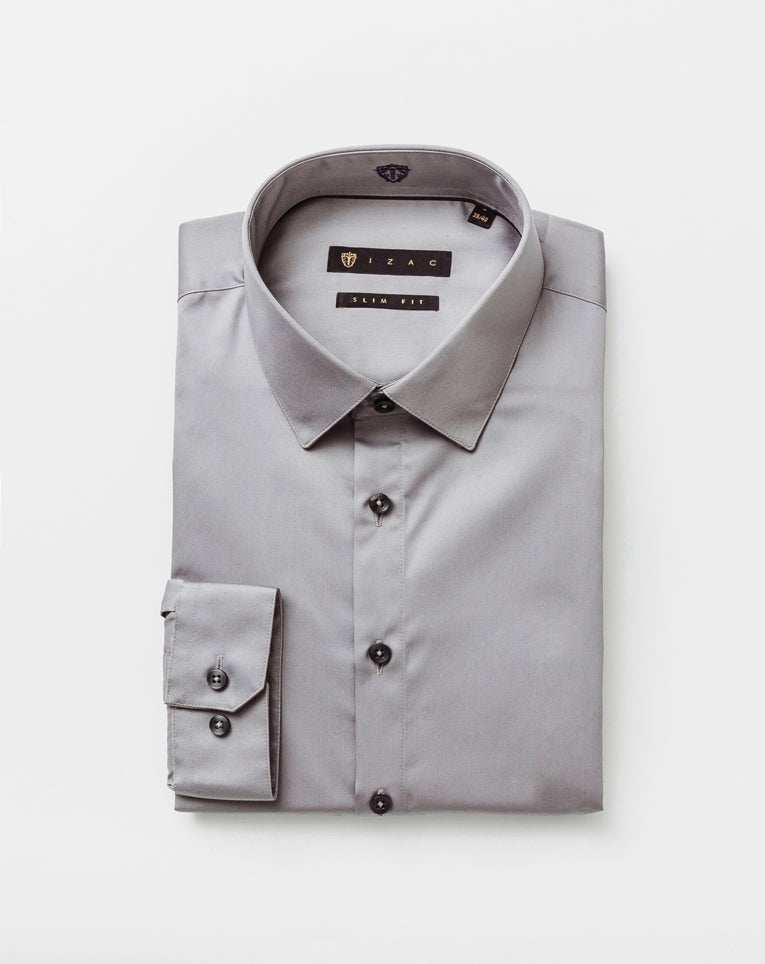 Chemise slim gris moyen