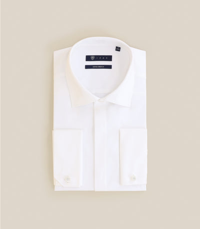 Chemise ville col italien écrue - IZAC