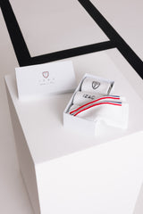 Sock box with white logo