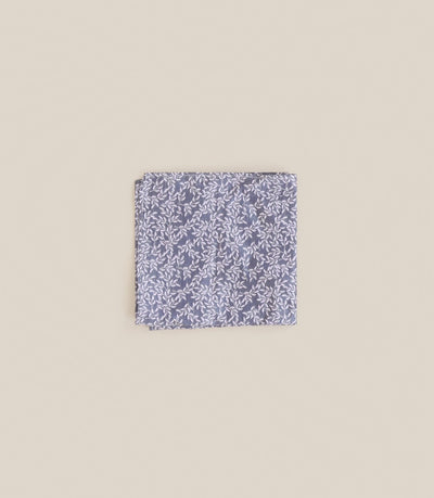 Pochette fantaisie feuillage bleue - IZAC