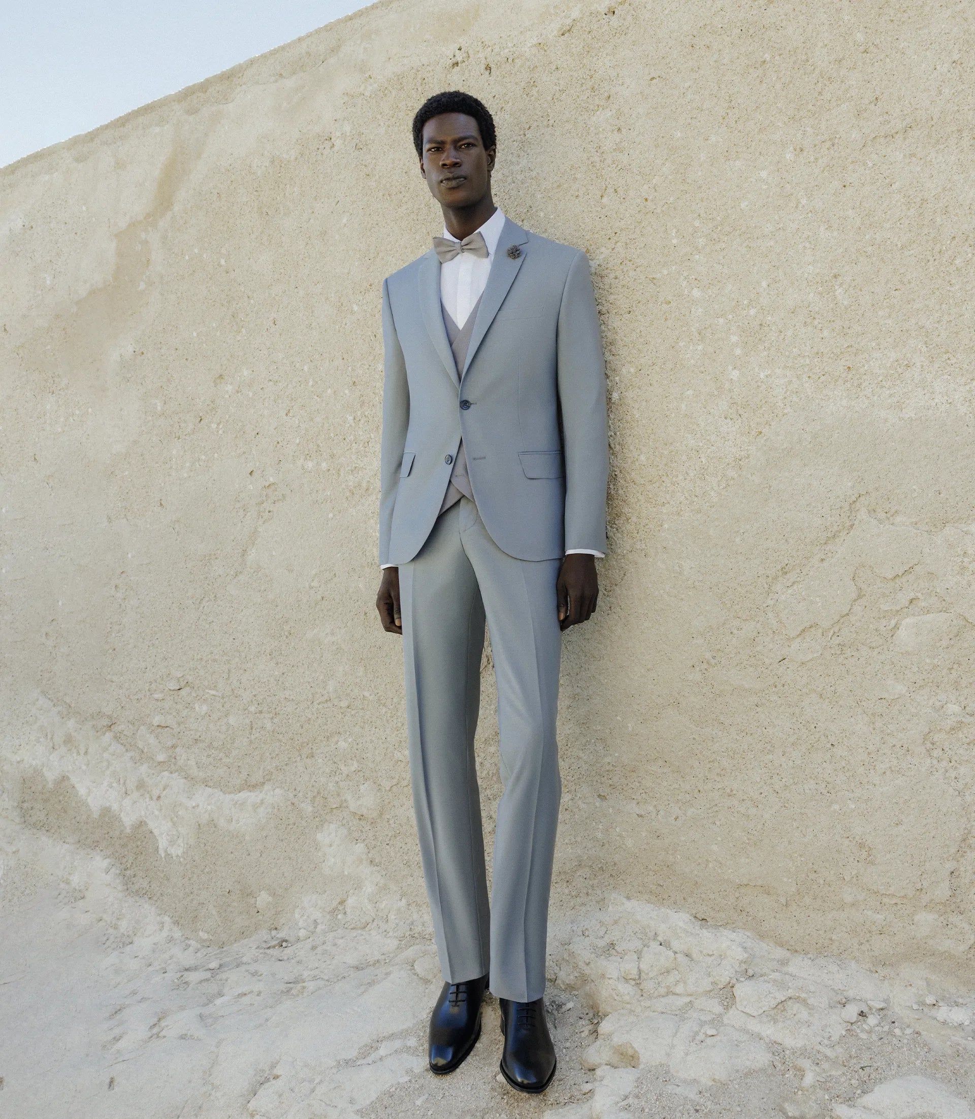 Costume 3 pièces de cérémonie bleu gris clair