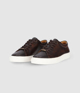 Sneakers cuir texturé cognac OAK - IZAC