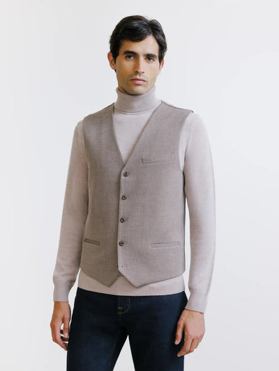 Gilet casual beige