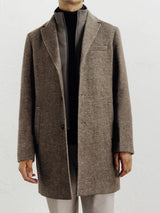 City coat with removable chestnut trim