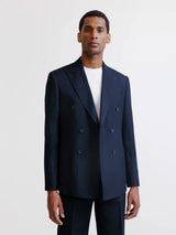 Costume croisé rayé marine