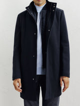 Manteau ville en laine marine