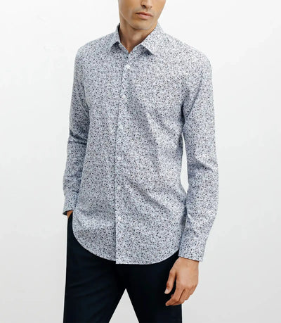 Chemise casual imprimée fleurs ciel - IZAC