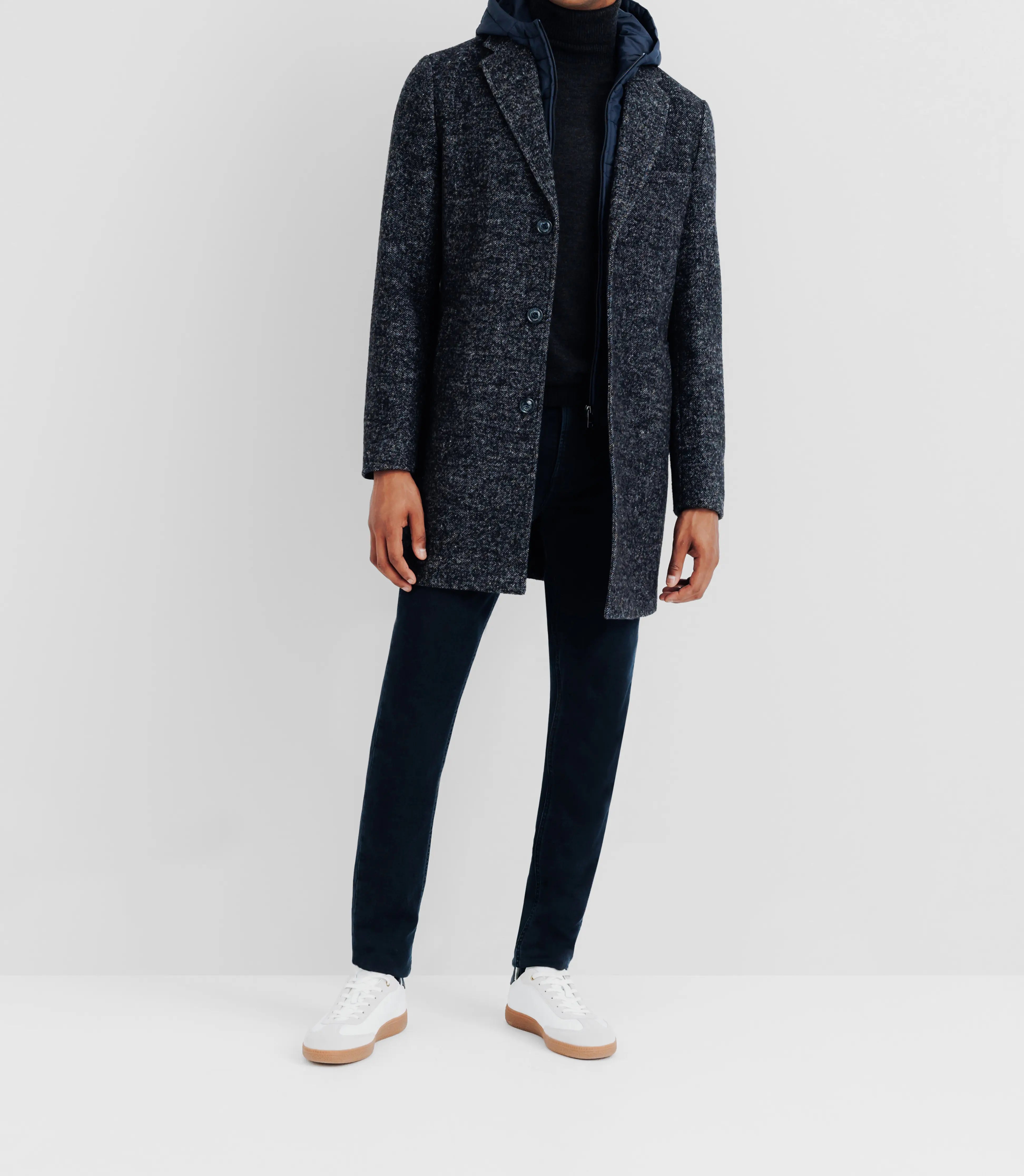 Manteau ville parementure amovible marine - IZAC