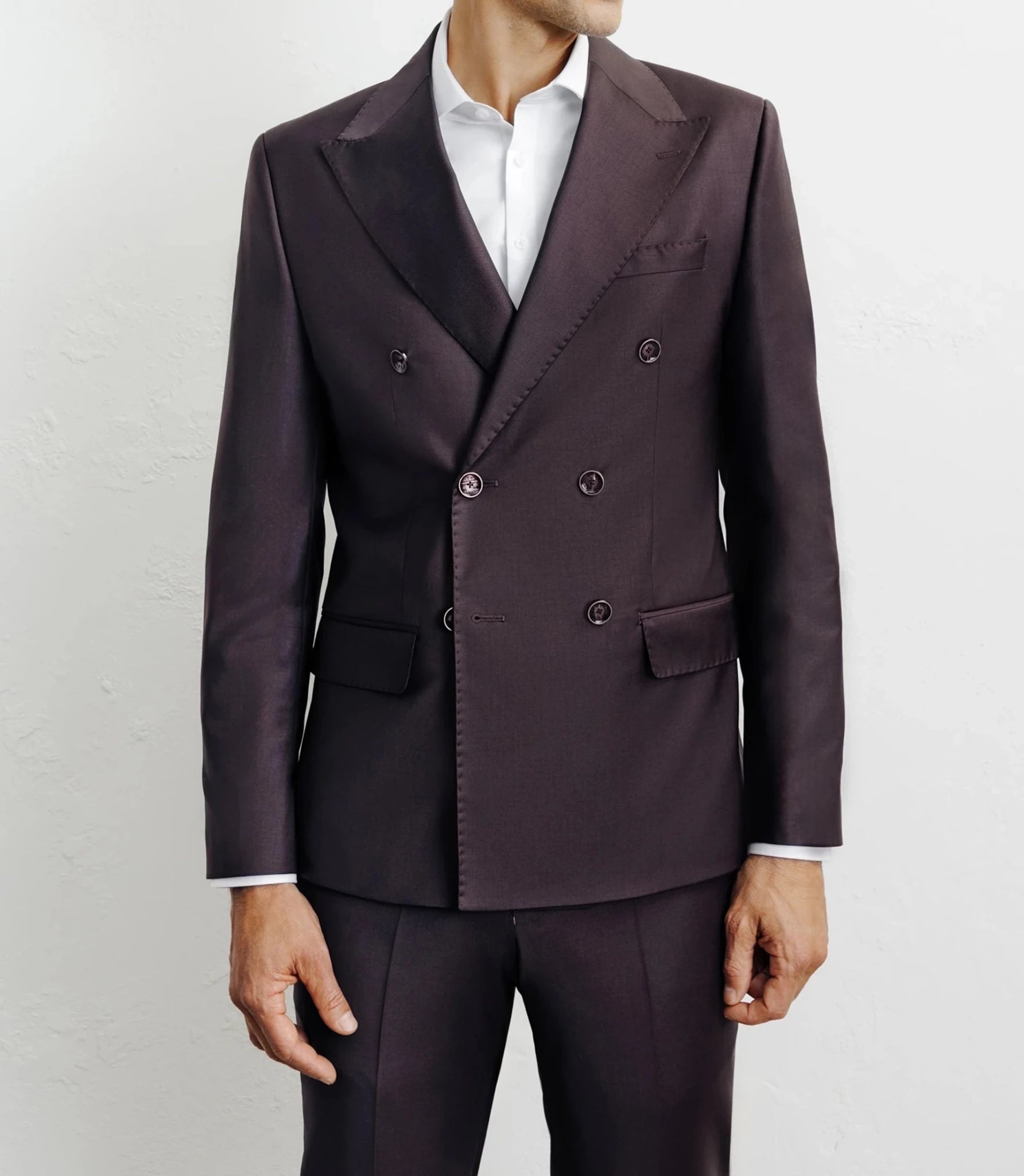 Bordeaux double-breasted suit f