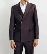 Costume croisé bordeaux foncé