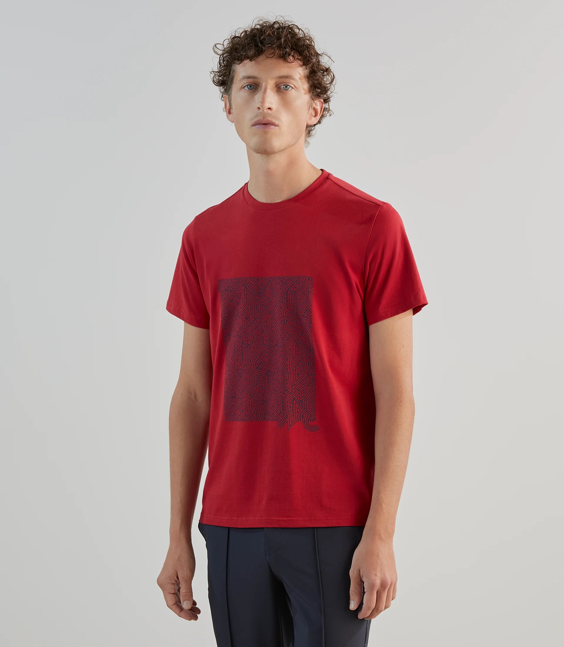 T-shirt à manches courte avec print IZAC rouge - IZAC