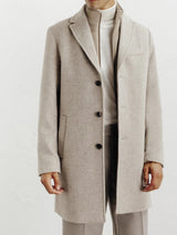 City coat with removable beige trim