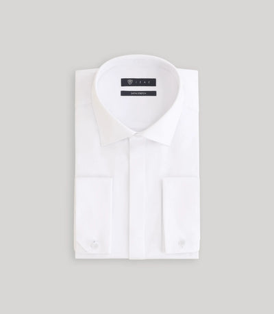 Chemise en satin de coton blanche - IZAC