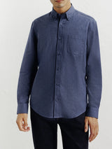 Casual shirt with navy button-down collar