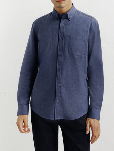 Chemise casual avec col boutonné marine