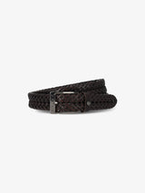 Brown braided leather belt
