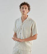 Chemise casual brodée beige - IZAC