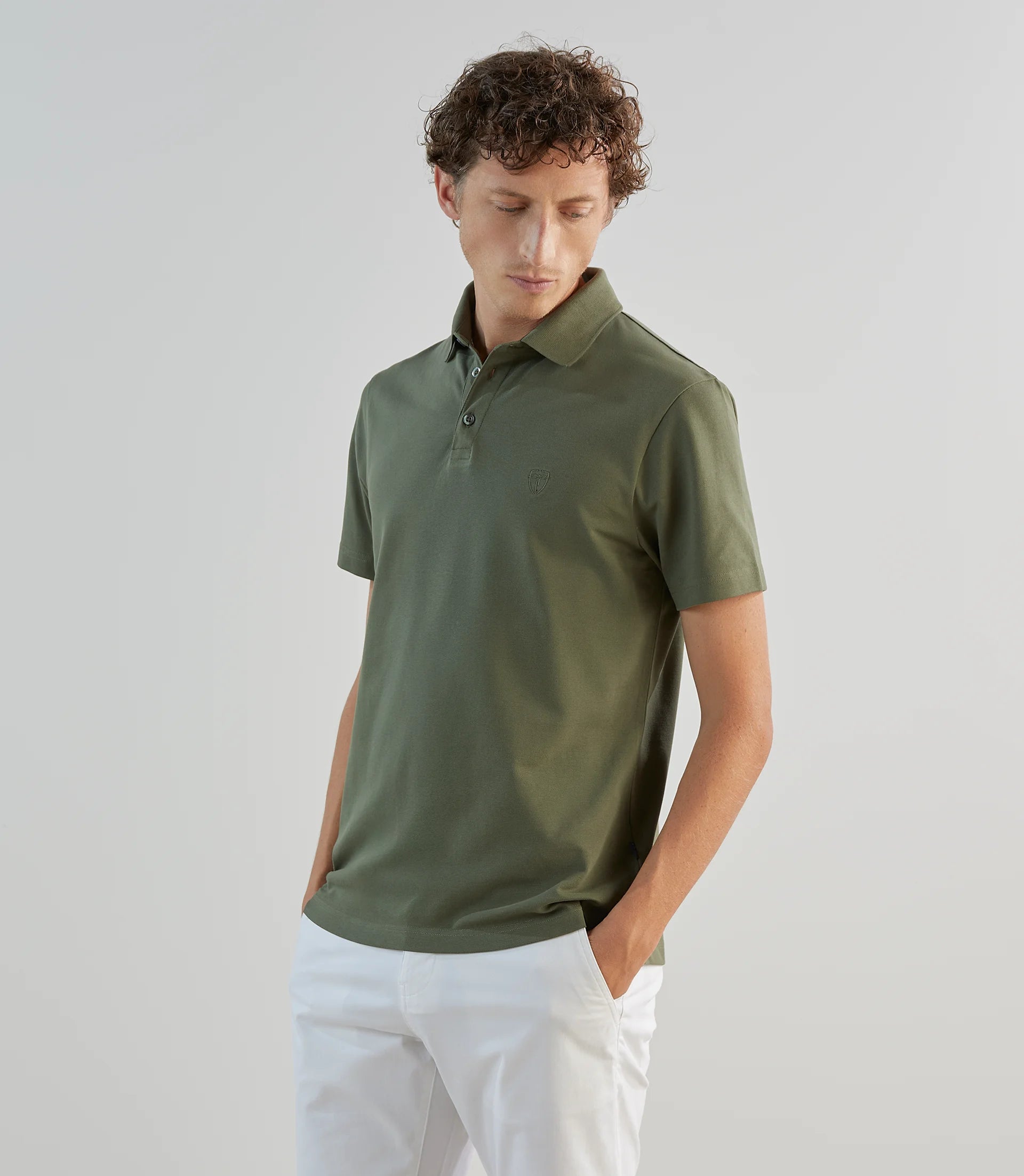 Polo piqué kaki - IZAC