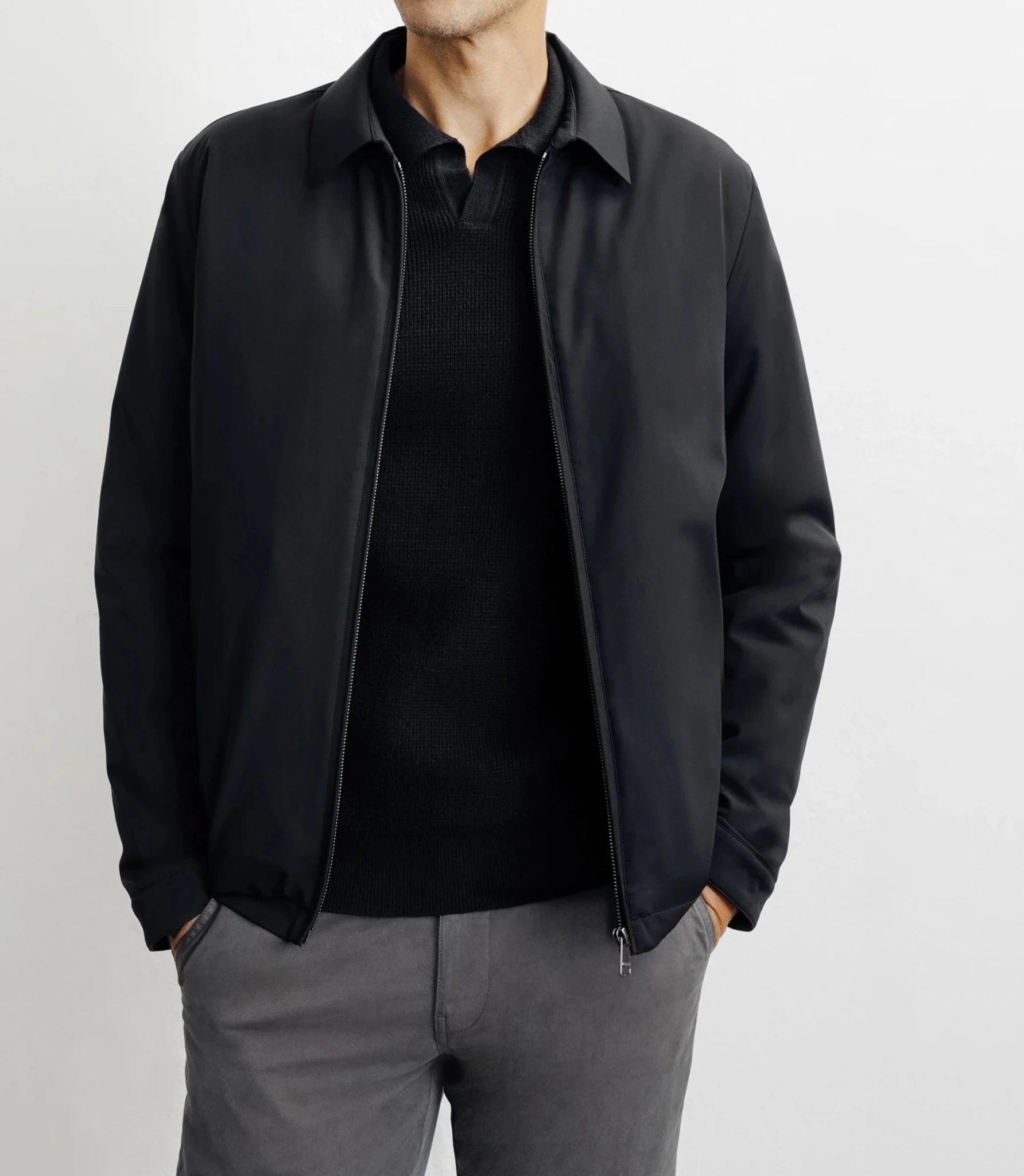 Blouson col chemise noir - IZAC