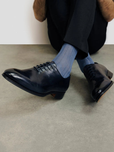 Richelieu en cuir marine