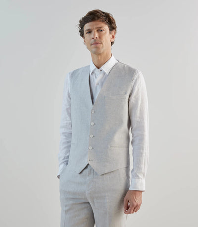 Gilet ville 100% lin gris - IZAC