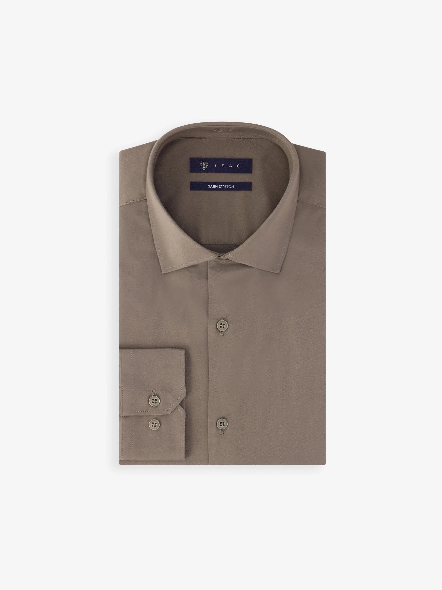 Taupe cotton satin shirt