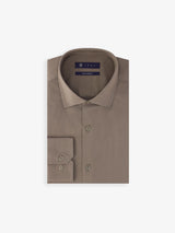 Taupe cotton satin shirt