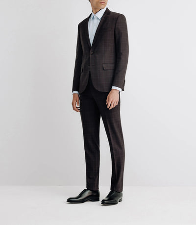 Costume 2 boutons pins fantaisie bordeaux - IZAC