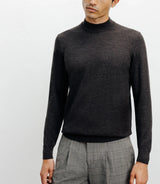 Licorice mock-neck sweater