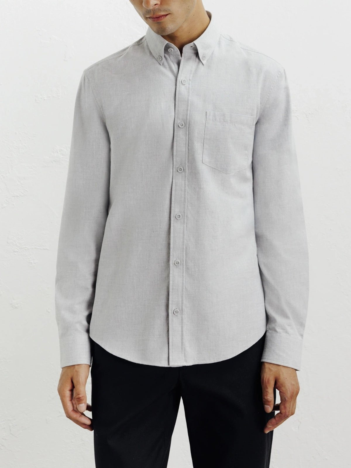 Chemise casual avec col boutonné grise - IZAC
