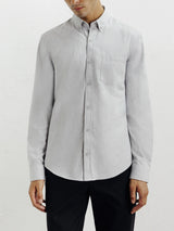 Casual shirt with button-down collar, grey