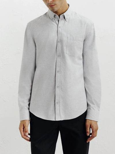 Chemise casual avec col boutonné grise