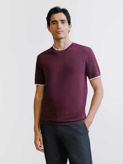 Burgundy knit t-shirt