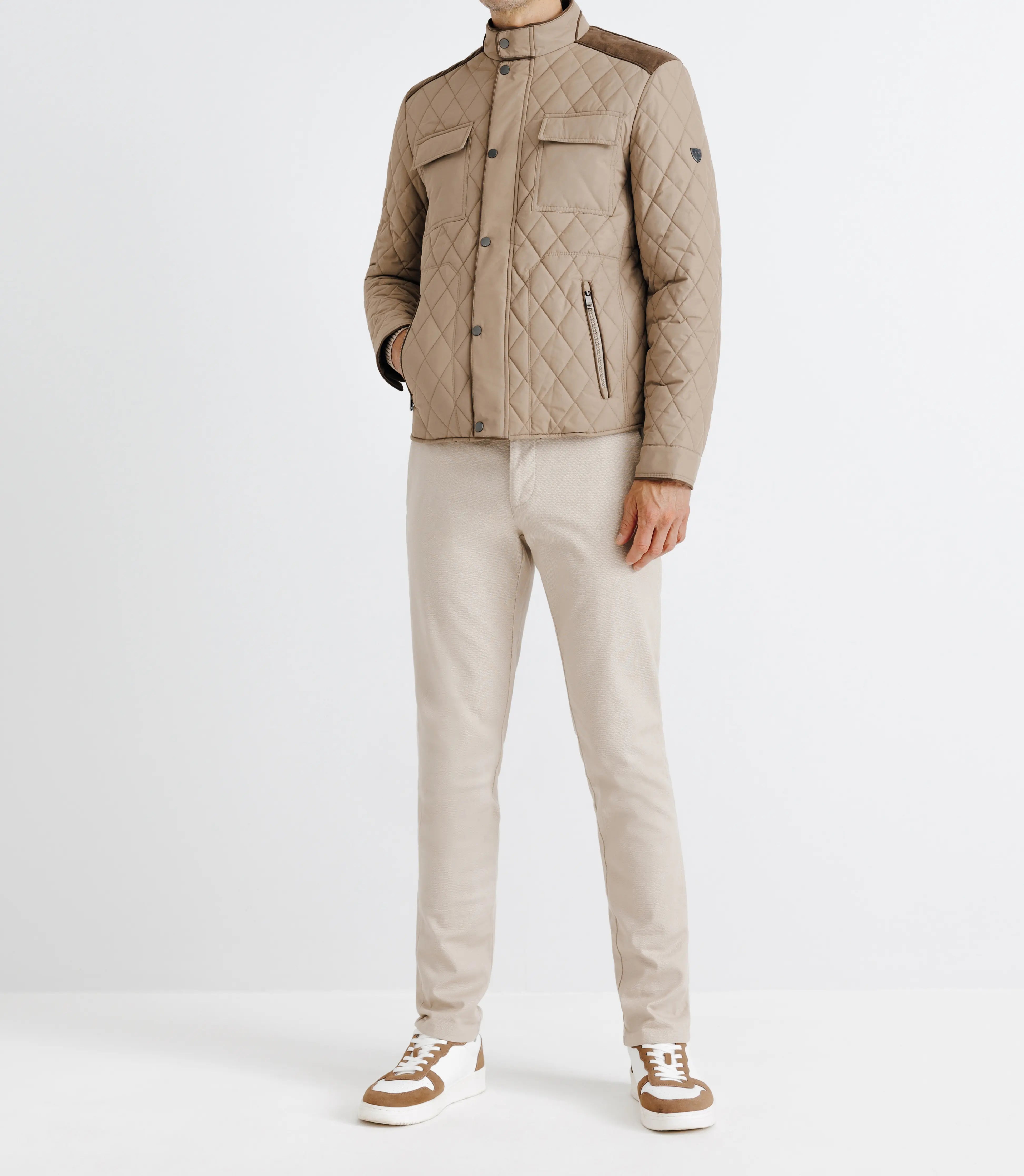 Blouson déperlant col montant beige - IZAC