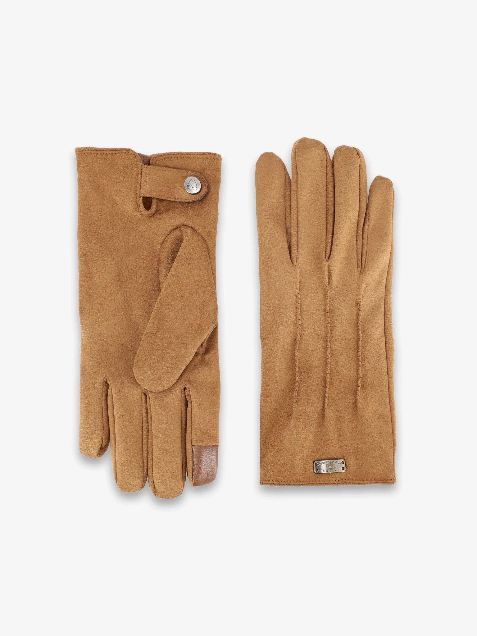 Gants unis en suède camel - IZAC