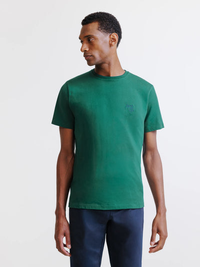Dark green short-sleeved T-shirt