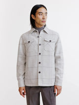 Light grey plaid 3-pocket jacket