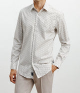 Chemise casual à imprimé fleurs beige