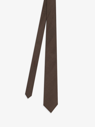 Brown textured tie