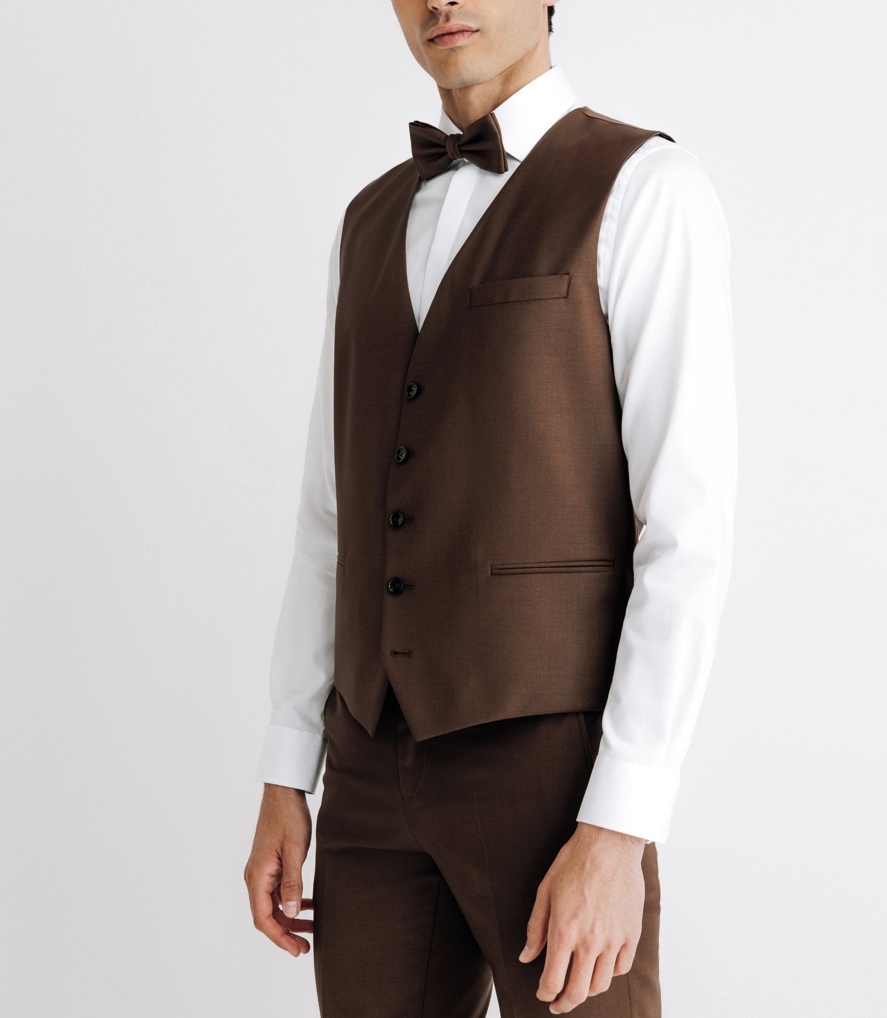 Gilet ville aspect brillant marron - IZAC