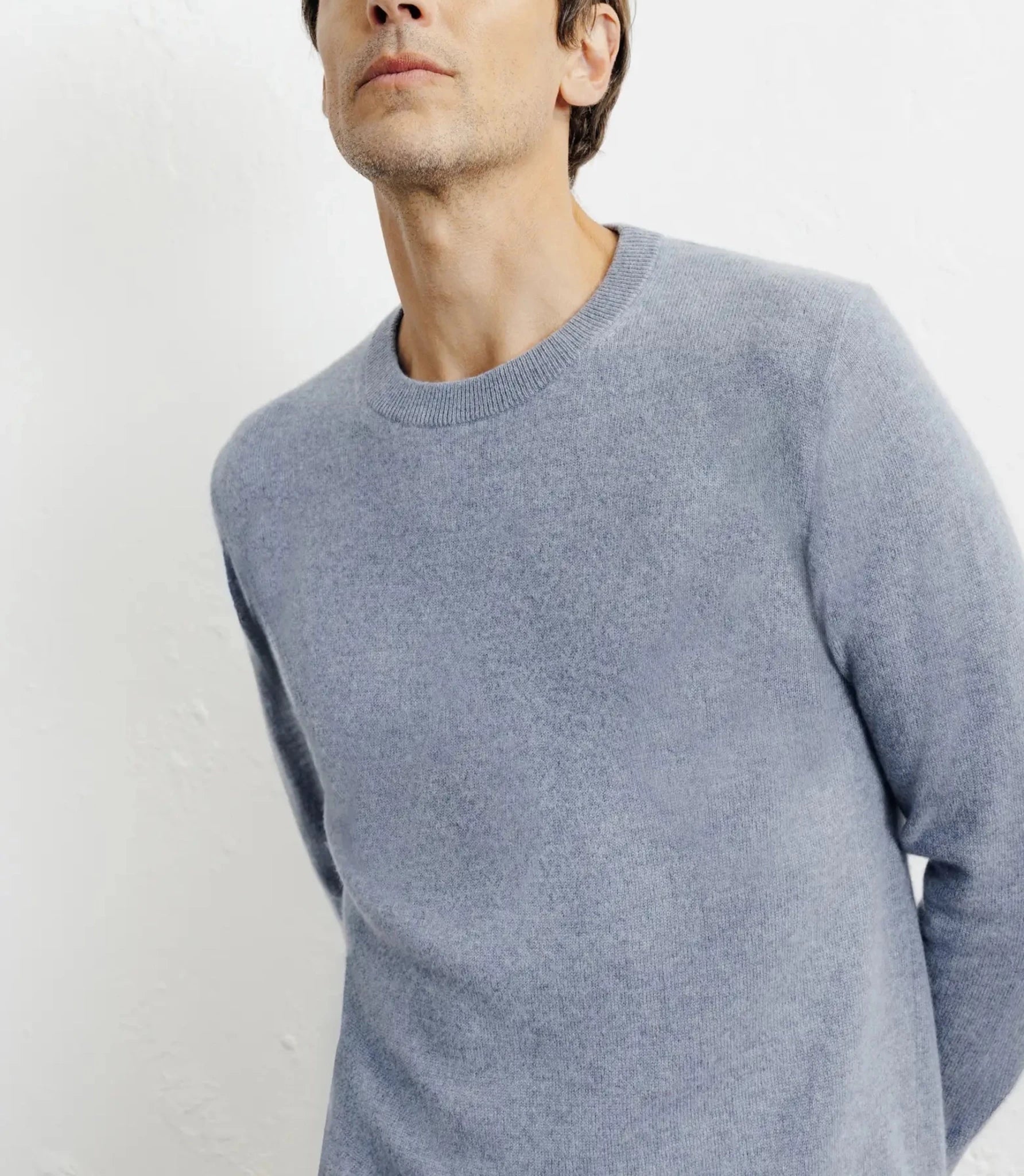 Pull col rond 100% cachemire indigo - IZAC