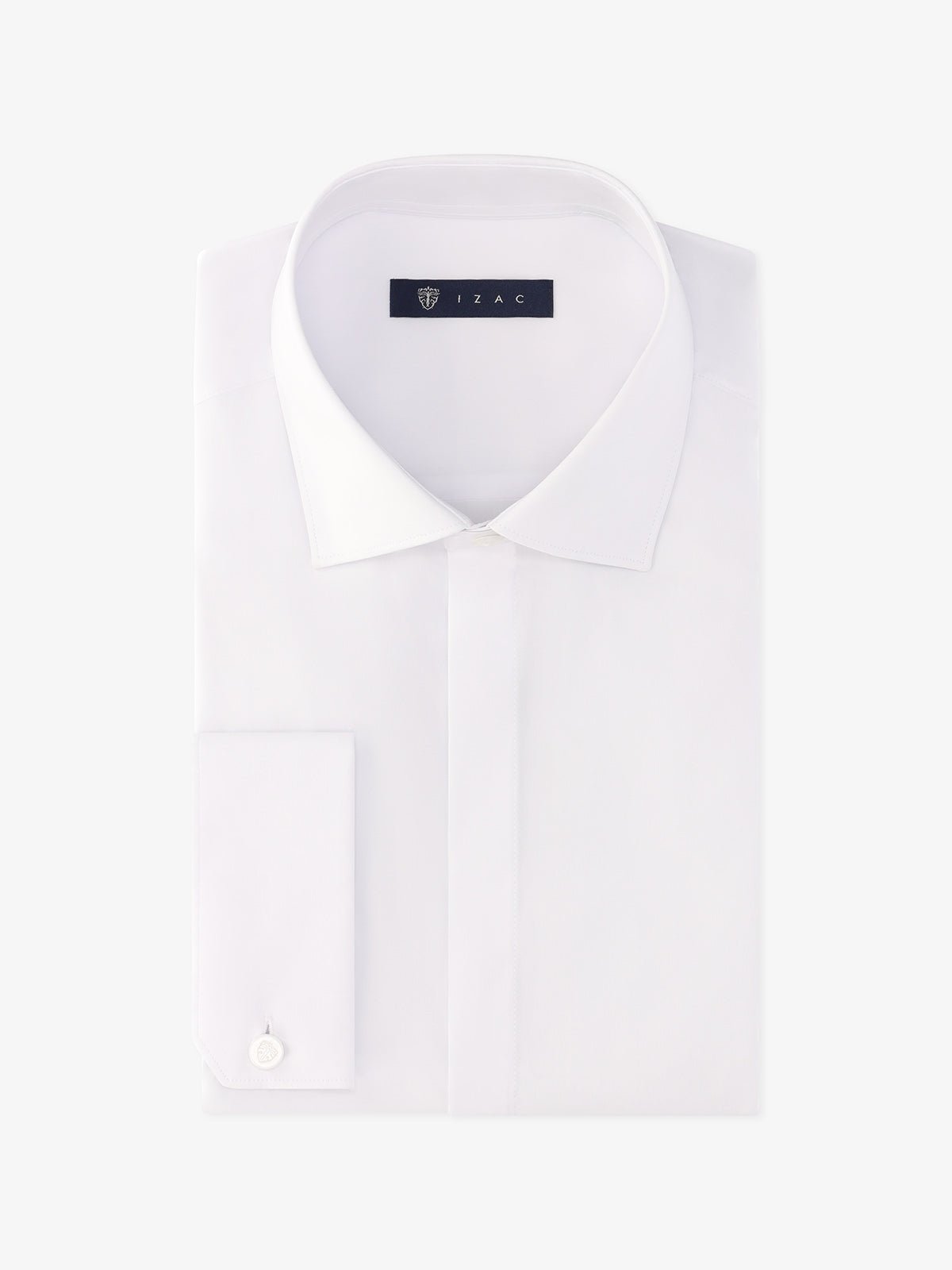 Chemise ville en satin de coton blanche - IZAC