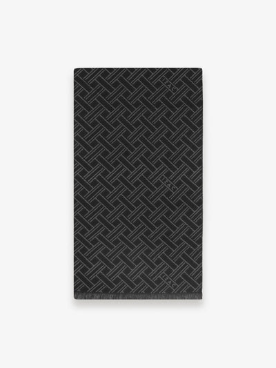 Scarf with black patterns