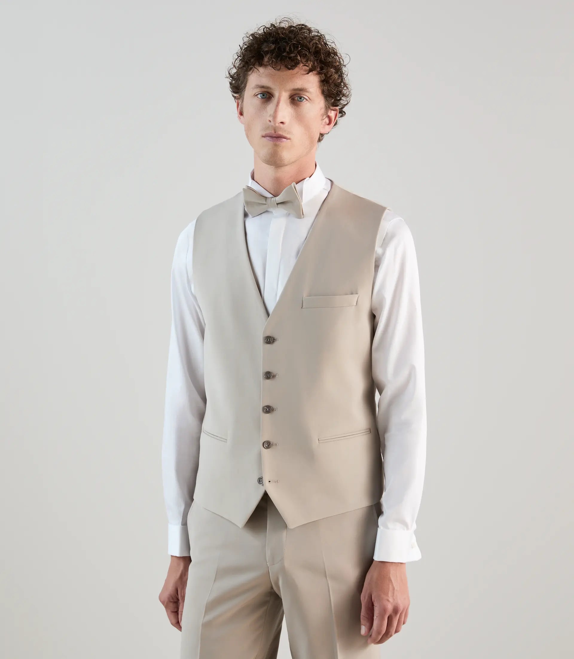 Gilet ville en laine majoritaire beige - IZAC