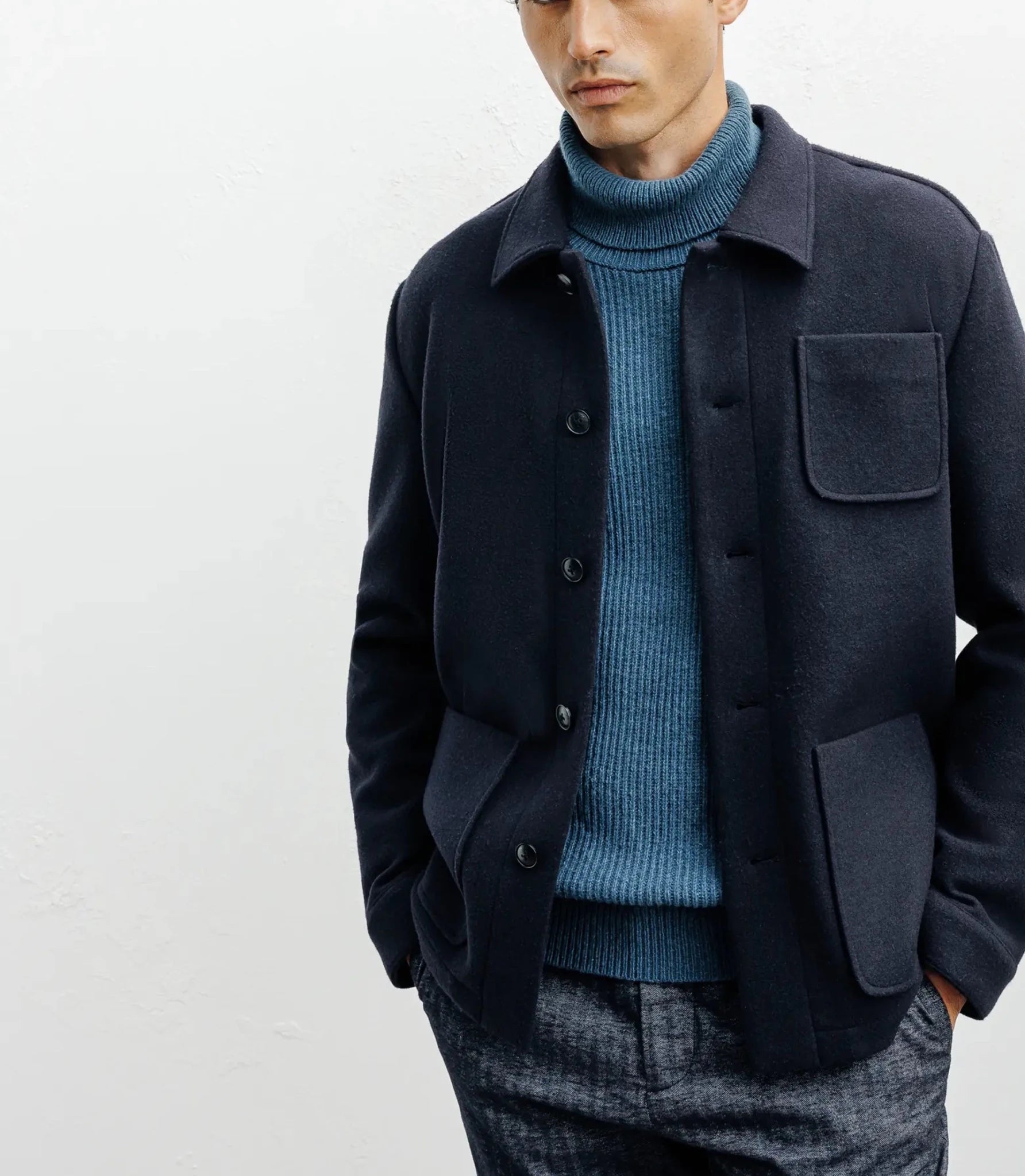Veste casual 3 poches marine