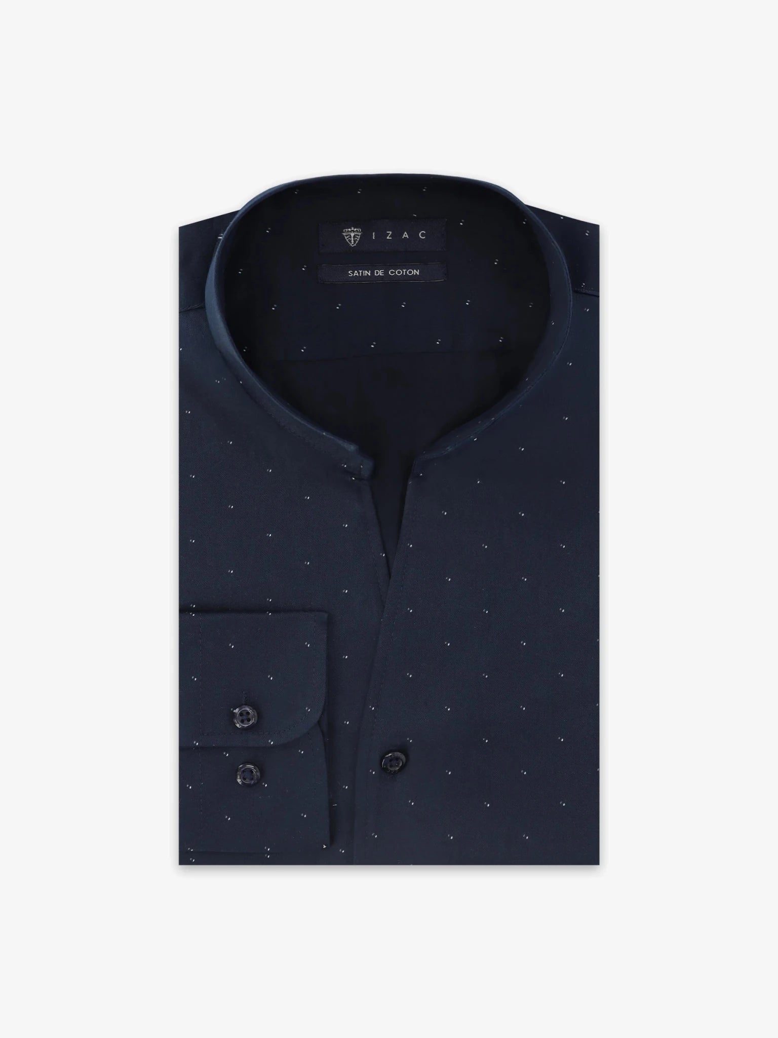 Chemise col philosophe marine