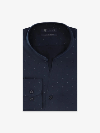 Chemise col philosophe marine