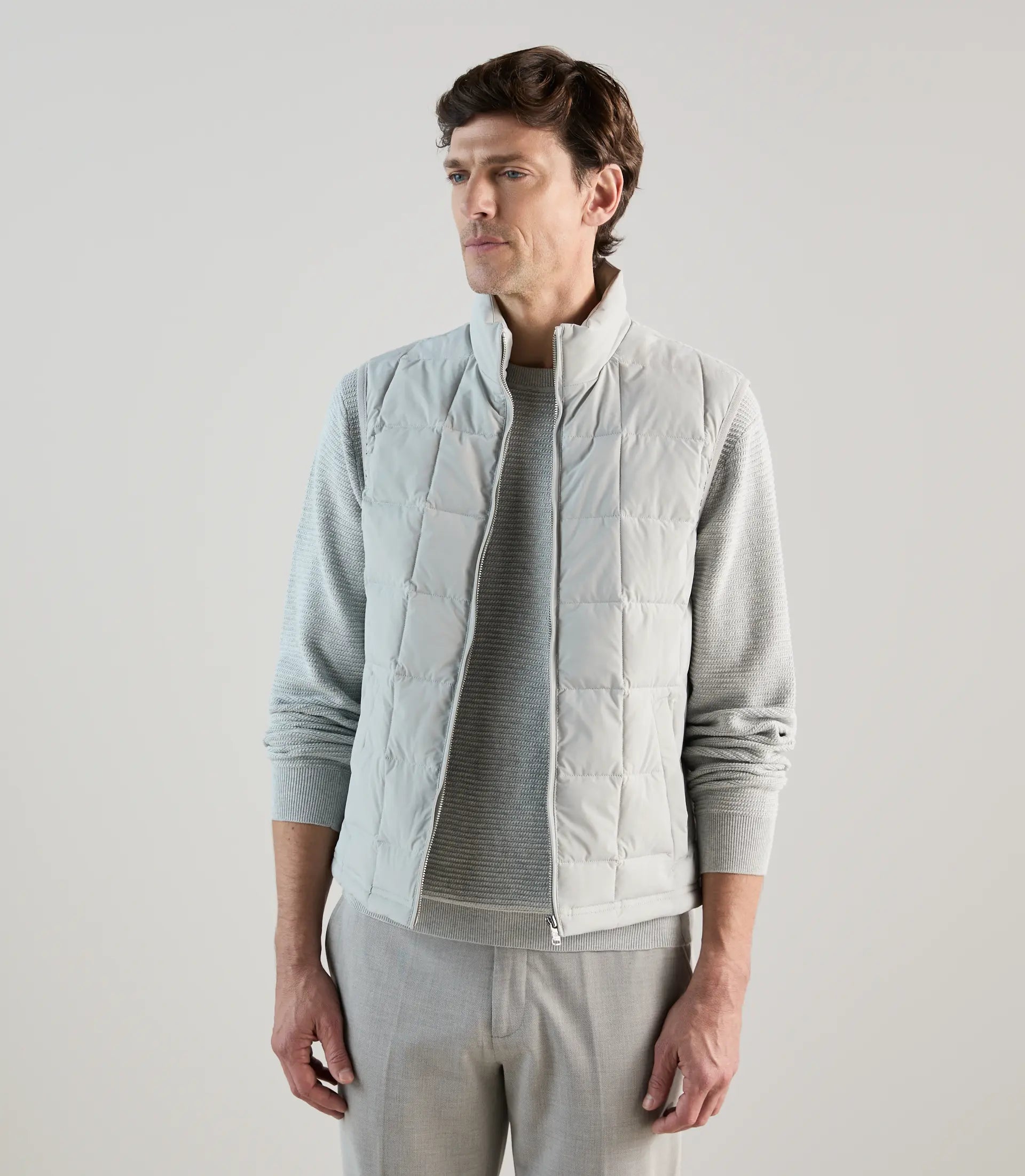 Doudoune sans manches gris perle - IZAC