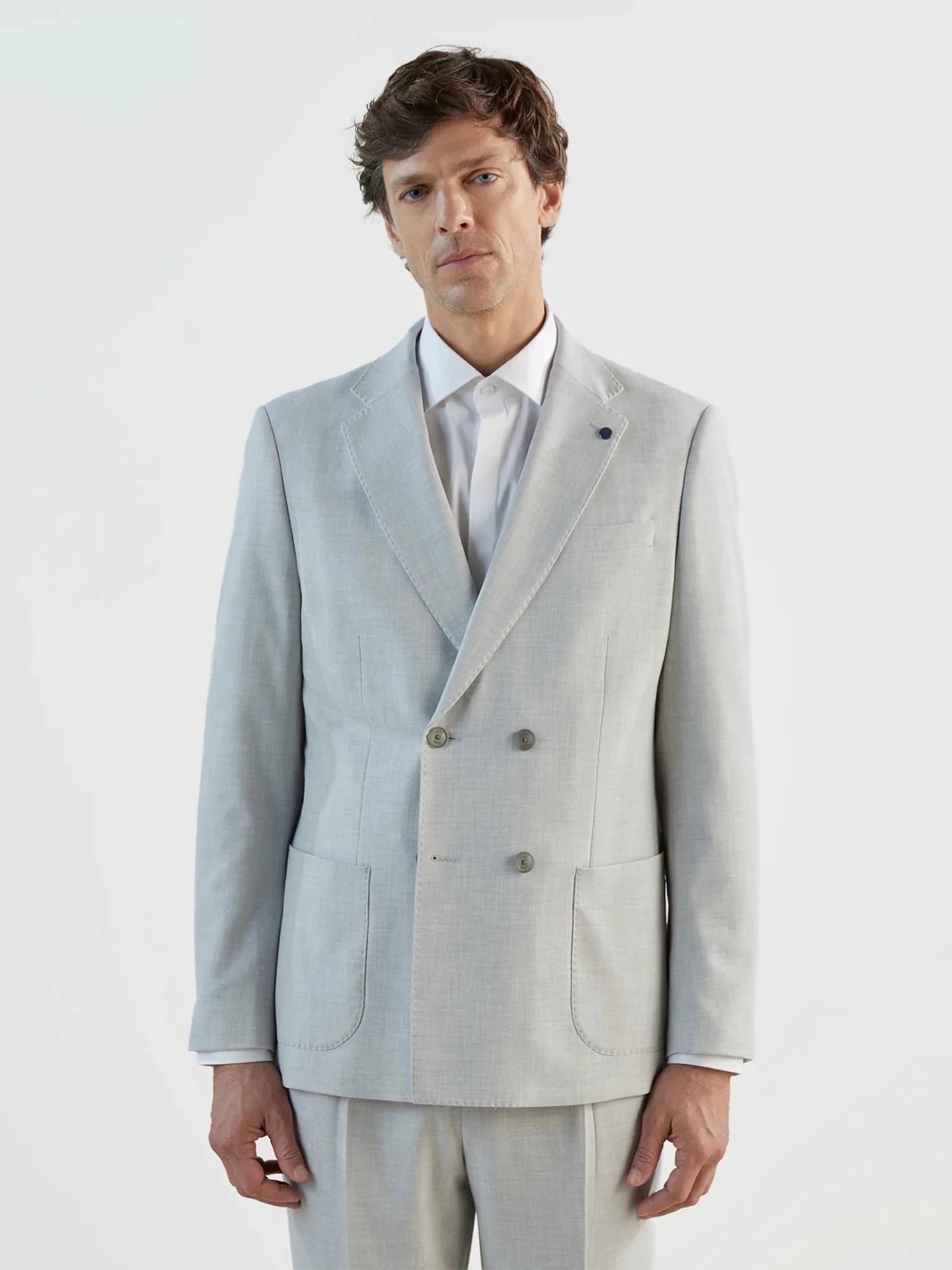 Costume croisé gris clair - IZAC